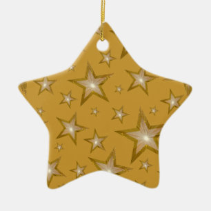 En Céramique Gold Stars ornement étoile or