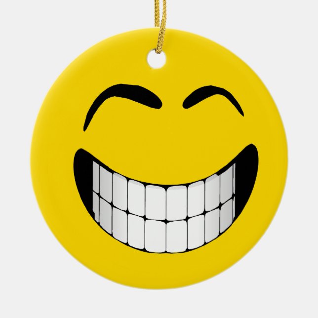 EN CÉRAMIQUE GRAND ORNEMENT DE VISAGE DE GRIMACE (Devant)