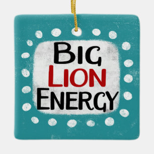 En Céramique Gros ornement Lion Energy