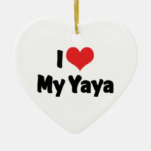 En Céramique Je J'aime Mon Yaya Ornement