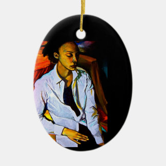 En Céramique JE SUIS ornement NOIR MAIS AVENANT de porcelaine