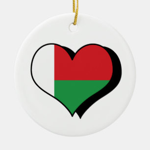 En Céramique Je t'aime Ornement de drapeau de Madagascar