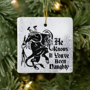 En Céramique Joyeux ornement de l'arbre Krampus