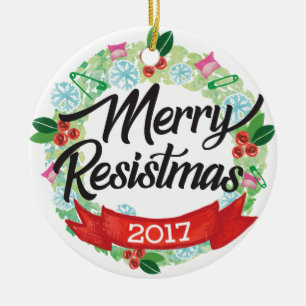 En Céramique Joyeux ornement de vacances de Resistmas