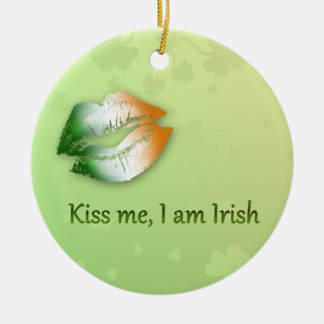 En Céramique Kiss Me I am Irish - Ornement (Devant)