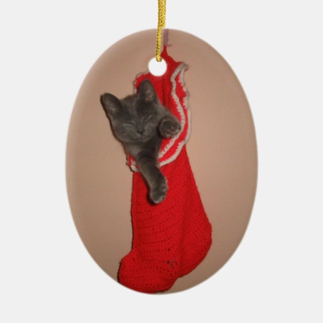 En Céramique Kitty dans un ornement de bas (Devant)