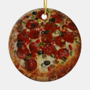 En Céramique La pizza faite maison une a dégrossi ornement