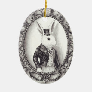 En Céramique Lapin blanc - ornement