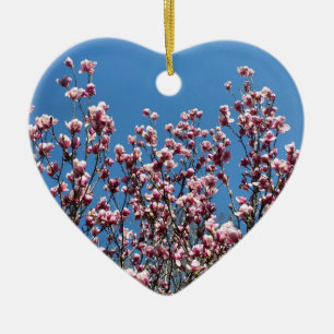 En Céramique Le Magnolia rose Printemps fleurit Ornement Floral