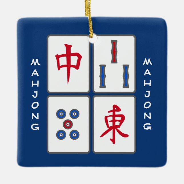 En Céramique Mahjong Jeu Tiles Design Ornement (Devant)