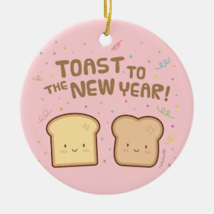 En Céramique Mignon Toast pour la Décoration de Salle de Nouvel