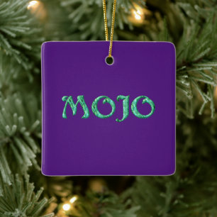 En Céramique Mojo violet pendaison ornement carré