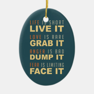 En Céramique Motivational Life Conseil ornement