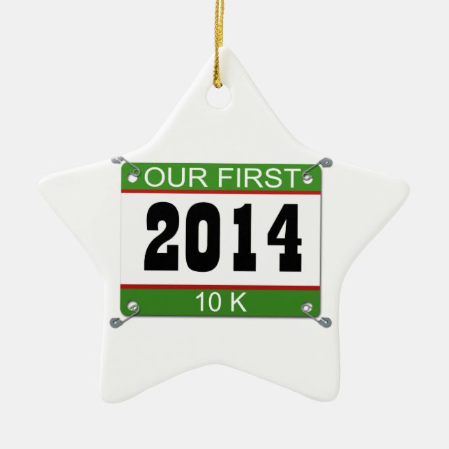 En Céramique Notre premier 10K ornement - 2014 (Devant)