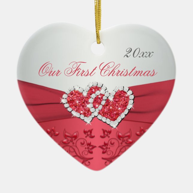 En Céramique Notre premier ornement de souvenir de Noël (Devant)