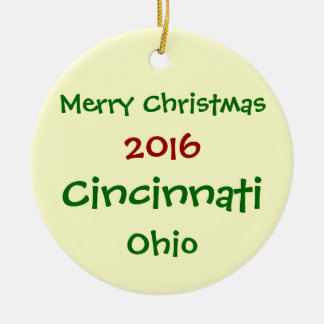 EN CÉRAMIQUE NOUVEL ORNEMENT 2016 DE JOYEUX NOËL DE CINCINNATI