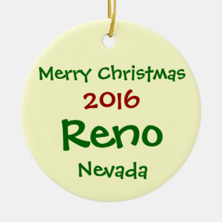 EN CÉRAMIQUE NOUVEL ORNEMENT 2016 DE JOYEUX NOËL DE RENO NEVADA