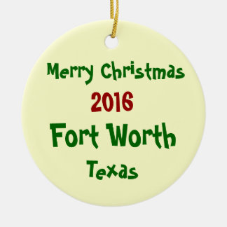 En Céramique ORNEMENT 2016 de JOYEUX NOËL de Fort Worth le