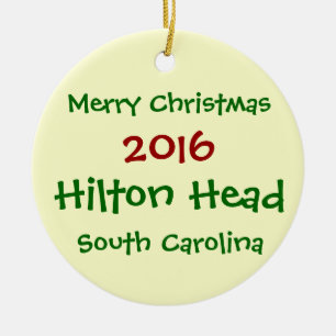 EN CÉRAMIQUE ORNEMENT 2016 DE NOËL DE HILTON HEAD LA CAROLINE