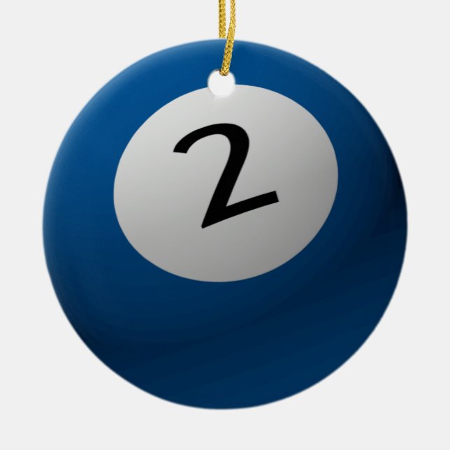 EN CÉRAMIQUE ORNEMENT 2 (DEUX) DE BILLARD/DE NOËL BOULE DE (Devant)