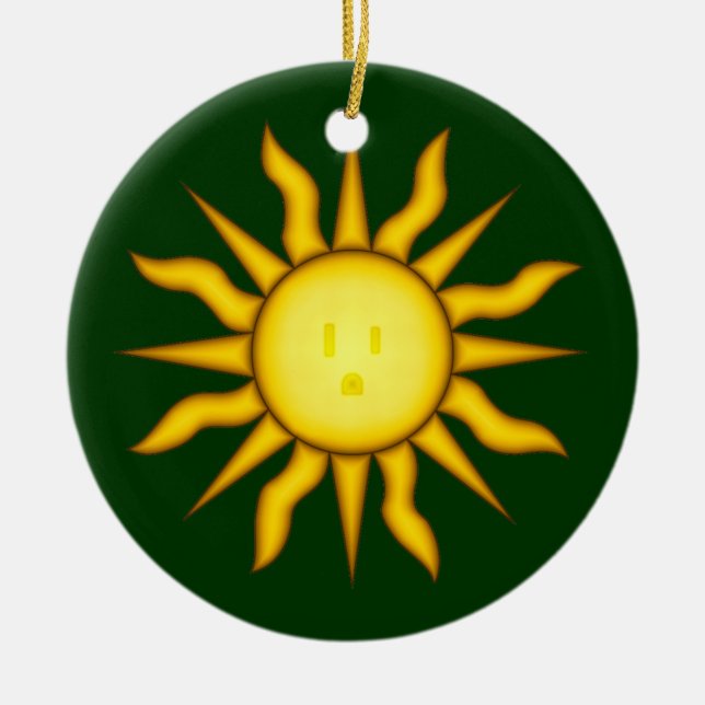 En Céramique Ornement à énergie solaire de Glyph de Sun (Devant)
