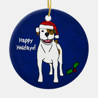 En Céramique Ornement américain de Noël de bouledogue de bande