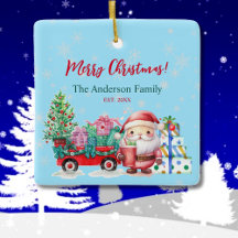 Ornement aquarelle Cadeaux de Noël du Père Noël Wi