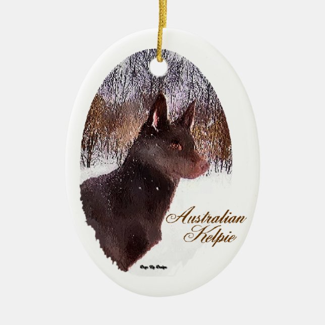 En Céramique Ornement australien de cadeaux de Noël de Kelpie (Devant)