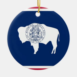En Céramique Ornement avec drapeau du Wyoming