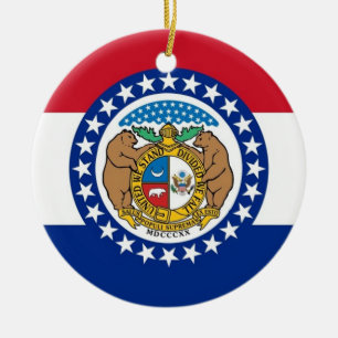 En Céramique Ornement avec le drapeau du Missouri