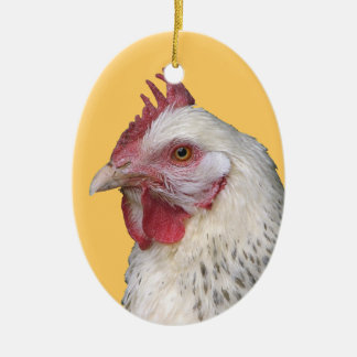 En Céramique Ornement blanc de poule