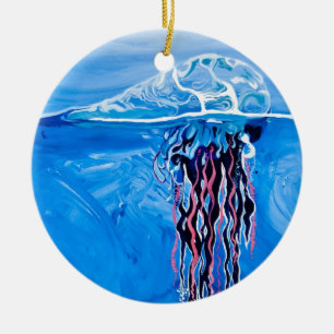 En Céramique Ornement bleu de méduses