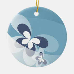 En Céramique Ornement bleu de Noël de papillon