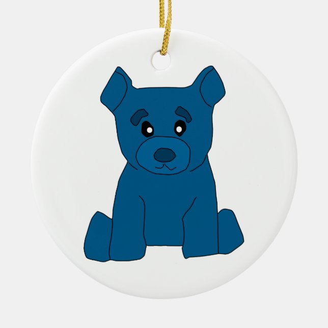 En Céramique Ornement bleu d'ours (Devant)