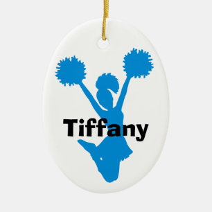 En Céramique Ornement bleu vert de pom-pom girl