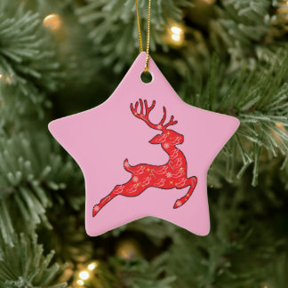 En Céramique Ornement Blitzen =Couleurs
