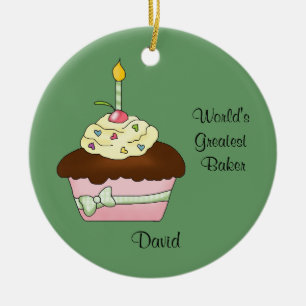 En Céramique Ornement Brown de Noël de petit gâteau