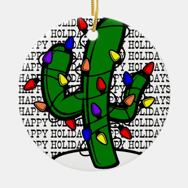 En Céramique Ornement Cactus de Noël (Devant)