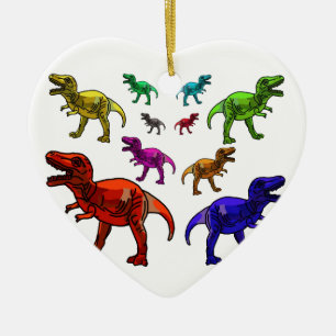 En Céramique Ornement coloré T-Rex