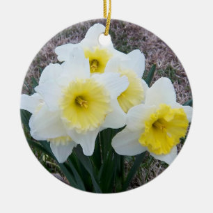 En Céramique Ornement commémoratif des jonquilles