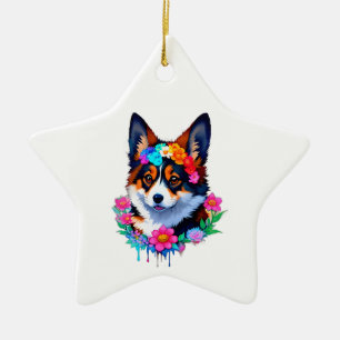 En Céramique Ornement Corgi couleur mignon