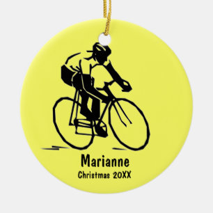 En Céramique Ornement cycliste personnalisé