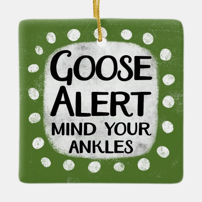 En Céramique Ornement d'alerte d'oie (Devant)
