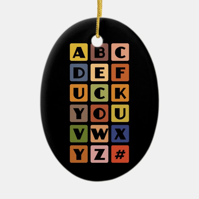 En Céramique Ornement d'Alphabets coquins (Devant)
