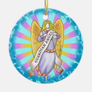 En Céramique Ornement d'ange gardien chrétien