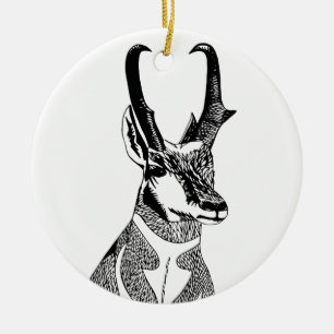En Céramique Ornement d'antilope