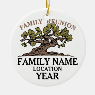 En Céramique Ornement d'arbre de la Réunion de famille