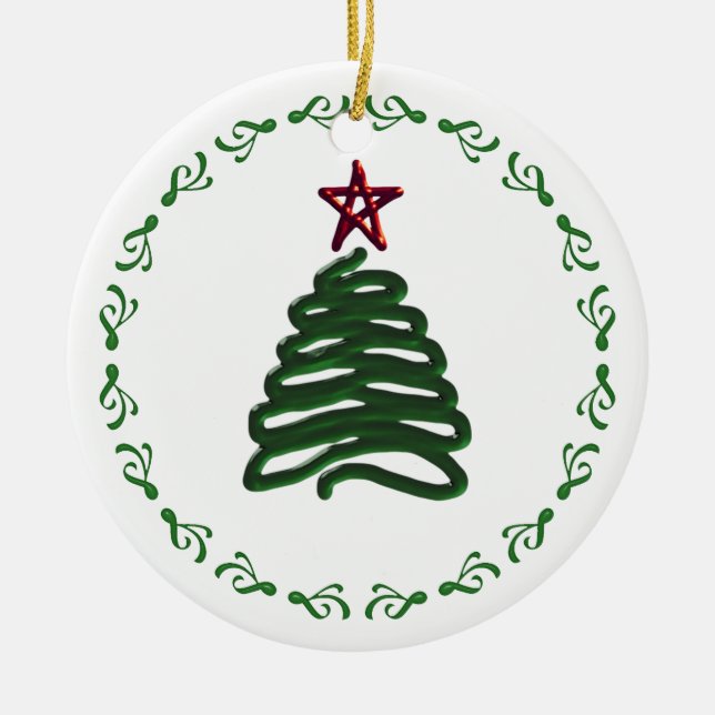 En Céramique Ornement d'arbre de Noël (Devant)