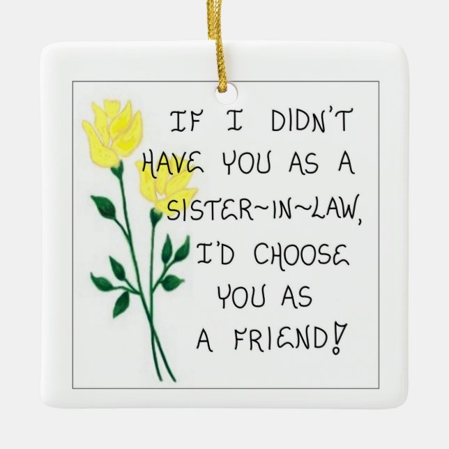 En Céramique Ornement d'arbre de Noël - Cadeau pour Soeur - bel (Devant)