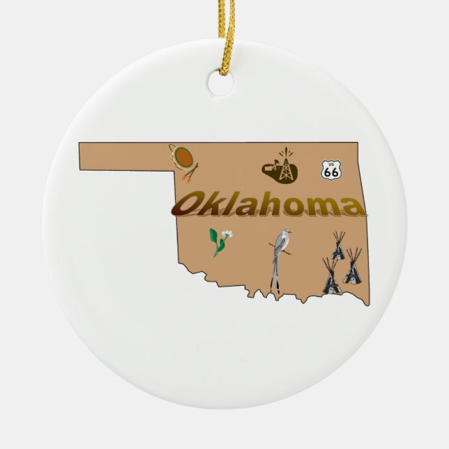 En Céramique Ornement d'arbre de Noël de l'Oklahoma (Devant)